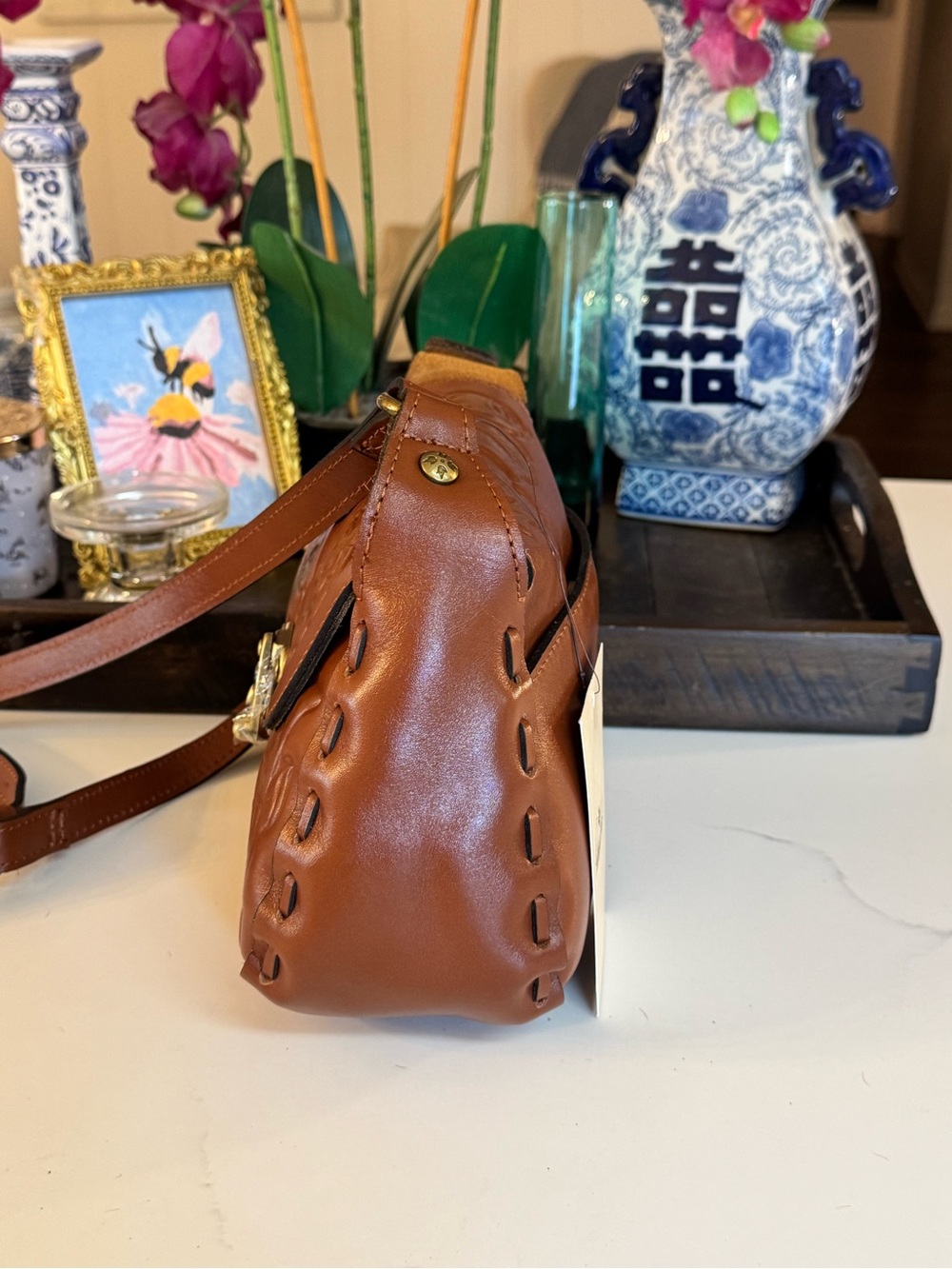 🤎 NWT PATRICA NASH LUCIA TAN ROSE TOOLED MICAELA BAG! 🤎🤎 - Picture 5 of 12
